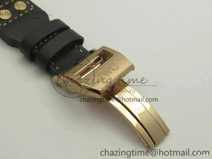 MIROTIME 0823 Big Pilot IW510301 Satin-Polished RG YLF Best Edition Black Dial On Leather Strap A Flexible 7222